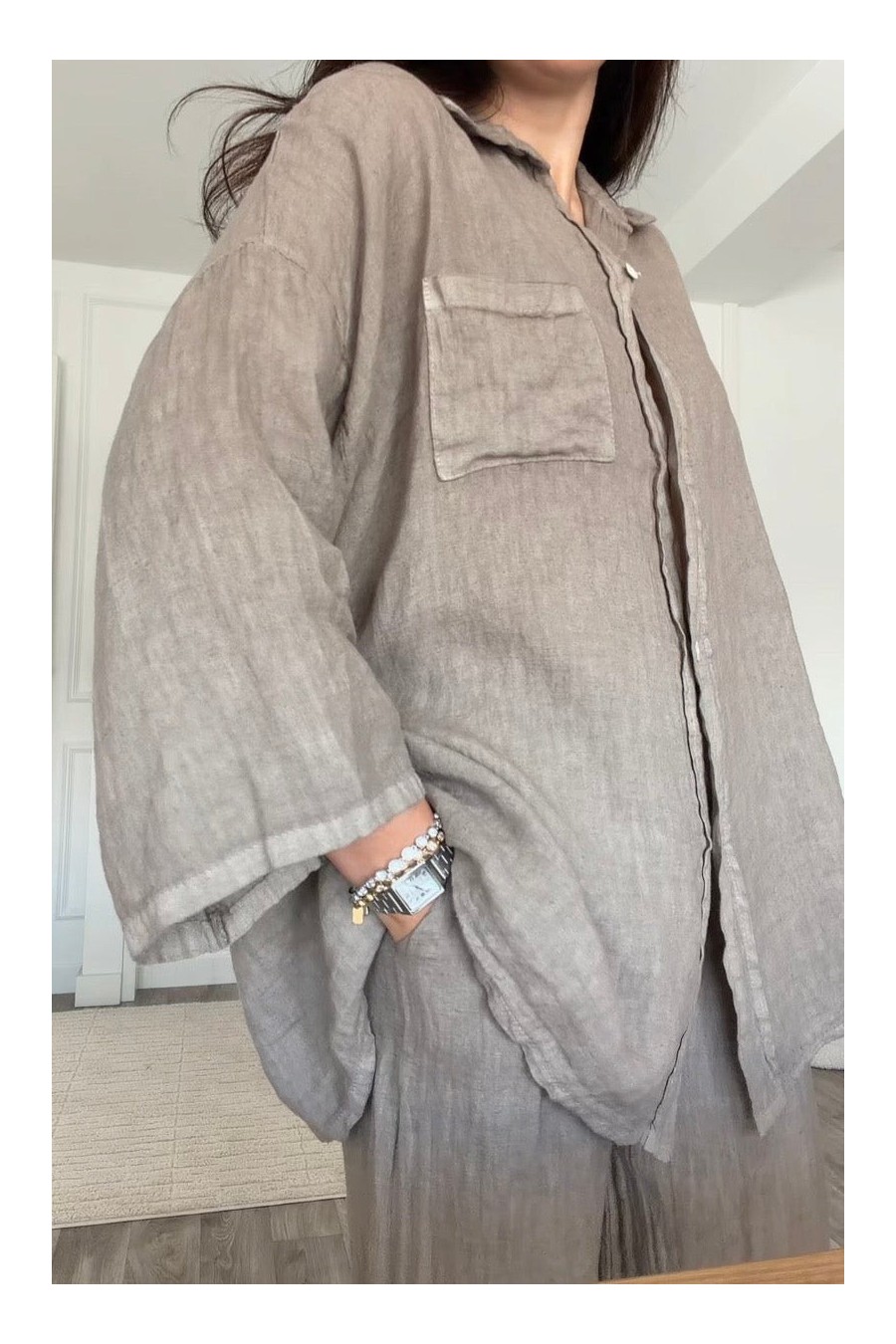 Ensemble Lin taupe BE ICONIIC
