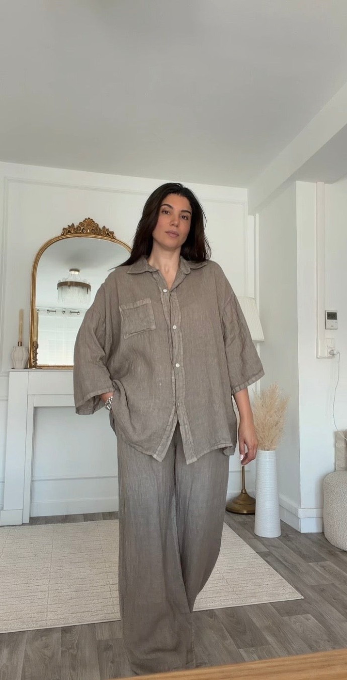 Ensemble Lin taupe BE ICONIIC