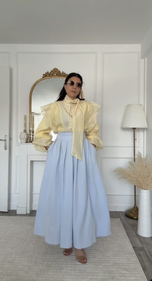 jupe Capri bleu ciel